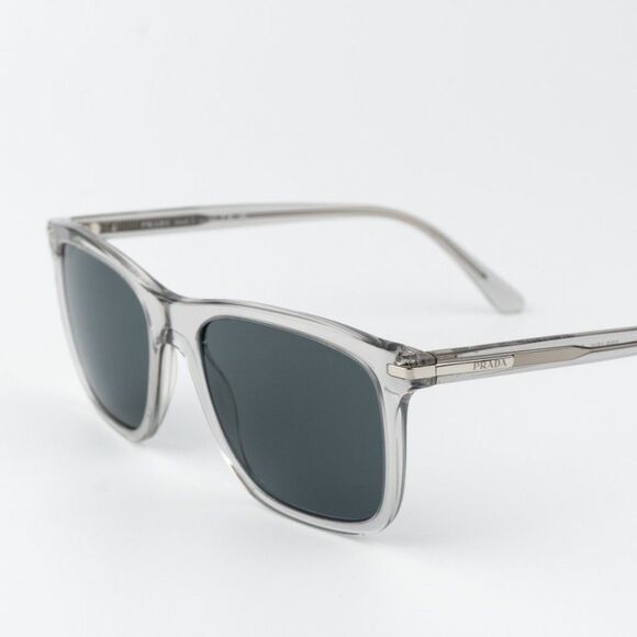 Prada Sunglasses Grey Crystal Blue Rectangle PR18WS U430A9 BRAND NEW - Picture 4 of 10